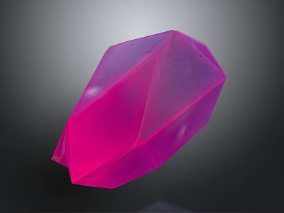 Modern Pink Translucent Polyhedral Decorative Ornament Set for Home Decor 3d model