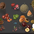 Assorted Fresh Fruits Collection Featuring Coconut Pomegranate Peaches And Tropical Varieties