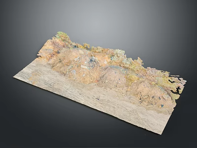 3D Terrain Model Showcasing Detailed Topographic Features And Varied Landscape Textures 3d model