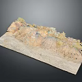 3D Terrain Model Showcasing Detailed Topographic Features And Varied Landscape Textures