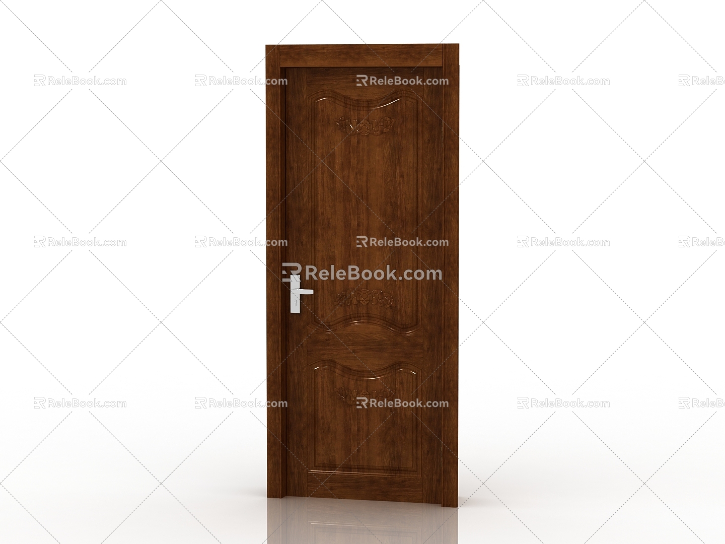 Modern Interior Door Solid Wood Door 3d model