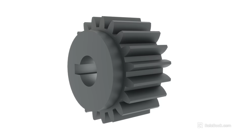 Industrial Metal Gear Component With Tooth Design And Central Hole 3d model 