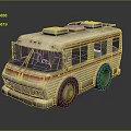 minibus minivan driverless bus school bus van box car 3d model