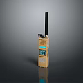 Wireless Doorbell With Yellow Body Black Antenna And Blue Display Screen