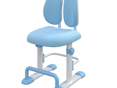 Safe Blue Adjustable Kids Chair With Ergonomic Backrest And Footrest Sturdy Design For Children 3d model