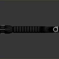 Black Spiral Grip Weapon With Metal Components And Reflection On Dark Background 3d model