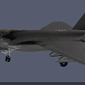 Gray Fighter Jet Aircraft With Cockpit Wings Landing Gear And Orange Background