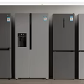 Modern Style Various Refrigerators with Side by Side and Multi Door Designs in Gray Silver 3d model
