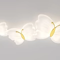 Butterfly Shaped Ceiling Lights With White Lampshade And Gold Accents For Home Decoration