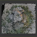 Rocky Terrain Model With Green Vegetation And Textured Ground Surface 3d model