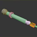 Mechanical Part With Threaded Body And Yellow End Component For Industrial Use 3d model
