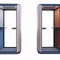 Modern Soundproof Acoustic Booths With Dual Colored Panels And Internal Shelves