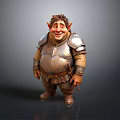 3D Rendered Fantasy Dwarf Character Smiling Wearing Leather Armor And Holding Dagger