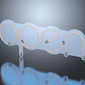Glowing Open Neon Sign Design With Dark Background And Reflection Effect