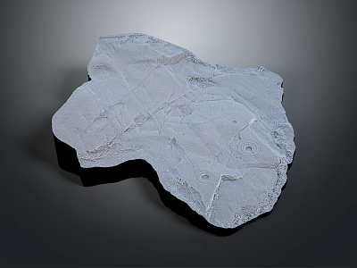 Natural White Stone with Wood Grain Texture and Irregular Shape for Decorative Use 3d model