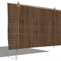 Brown Bamboo Window Blinds With Metal Support Frame For Home Decoration