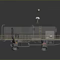 Advanced Space Ground Control Facility With Antenna Ladder And Yellow Railings