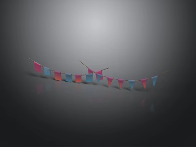 Colorful Decorative Bunting Flags For Festive Party Hanging Decoration 3d model