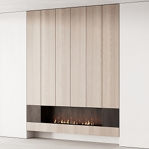 Modern fireplace background wall 3d model