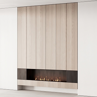 Modern fireplace background wall 3d model