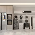 Modern Washing Machines Display With Refrigerator Oven And Other Home Appliances