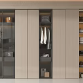 Modern Wardrobe Design With Glass Door Storage Areas Hanging Clothes And Folded Garments
