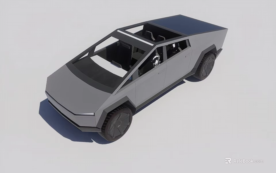 Modern Pickup Truck With Open Bed Large Wheels And Sleek Exterior Design 3d model 