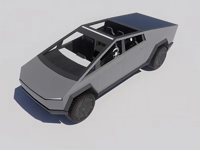 Modern Pickup Truck With Open Bed Large Wheels And Sleek Exterior Design 3d model