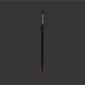Mythical Fantasy Sword With Star Shaped Hilt Red Gem Black Blade And Flame Tip