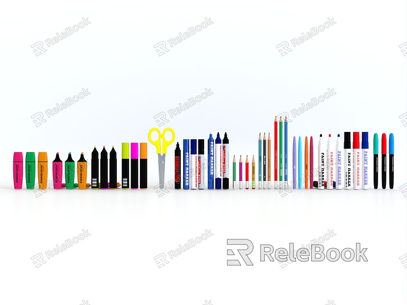 Marker pen suit marker pen drawing pen oily microphone pen stationery suit drawing color pen pencil gel pen scissors drawing stationery suit model