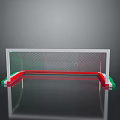 Home Soccer Goal With White Frame Green Red Base And Net For Daily Use