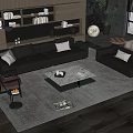 Sofa Coffee Table Combination Sofa Coffee Table Multi-person Sofa Living Room 3d model