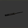 Decorative Metallic Sword With Green Glowing Accents And Intricate Design Patterns