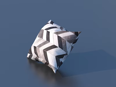 Black And White Geometric Pattern Decorative Pillow With Modern Abstract Design Stylish Accent 3d model