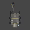 White Lunar Rover With Camera And Mechanical Arm For Moon Exploration 3d model