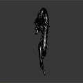 Dragon Shaped Weapon 3D Model With Black Metallic Design And Intricate Coiled Body