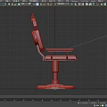 Industrial Style Single Chair With Armrests Round Base And Leather Like Material