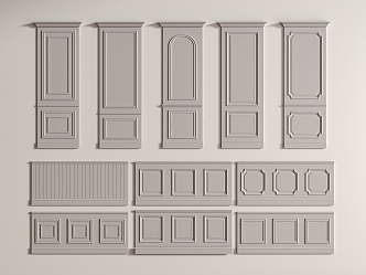 European-style wainscot 3d model