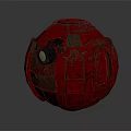 Red Spherical Projection Monitoring Device With Security Camera Lens And Modern Design