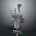 Stainless Steel Industrial Pressure Vessel With Green Yellow Valves Pipes And Fittings