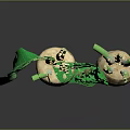 Two Fresh Parsnip Roots With Vibrant Green Leaves On Dark Background
