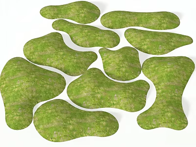 Green Grass Covered Microlandforms With Irregular Shapes For Landscape Design And Natural Texture 3d model