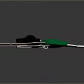 Set of Green And Black Keys With Shiny Metallic Finish On Black Background