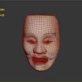 Traditional Handcrafted Costume Mask Featuring White Base And Colorful Facial Details