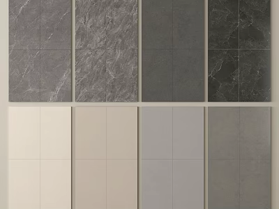 Contemporary Floor Tiles With Various Gray And Beige Tones And Matte Marble Textures 3d model