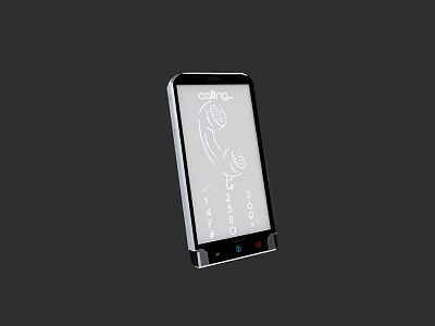 Sleek Digital Smart Phone With Touch Screen And Call Interface Design 3d model