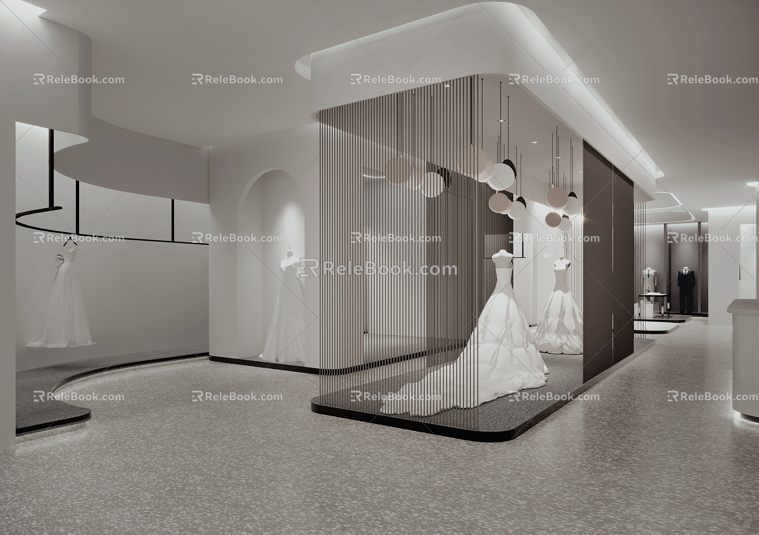 Modern Wedding Dress Shop Wedding Photography Shop 3d model