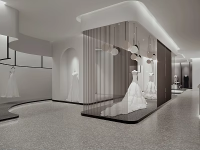 Modern Wedding Dress Shop Wedding Photography Shop 3d model
