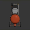 Industrial Red Air Compressor With Black Motor Mobile Wheels And Storage Air Tank