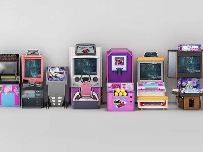 Arcade game combination 3d model 3d model